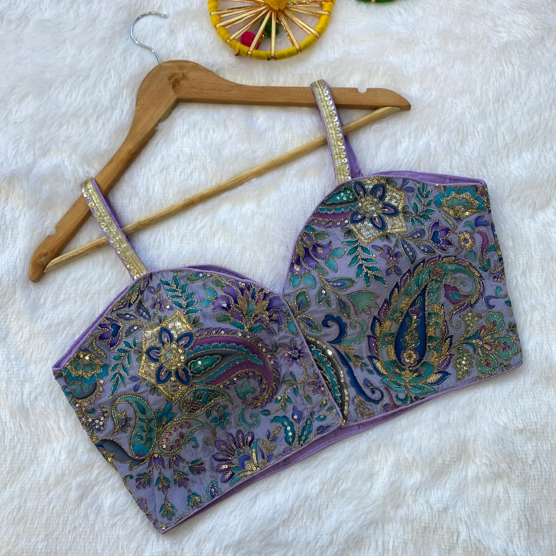 Designer Viscose Crepe Pojisan Embroidered Blouse - Premium Quality | BlouseLine BL 5537
