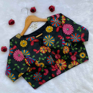 Buy Silk Position Fancy Embroidery Blouse in Wholesale Market – BlouseLine BL 6551