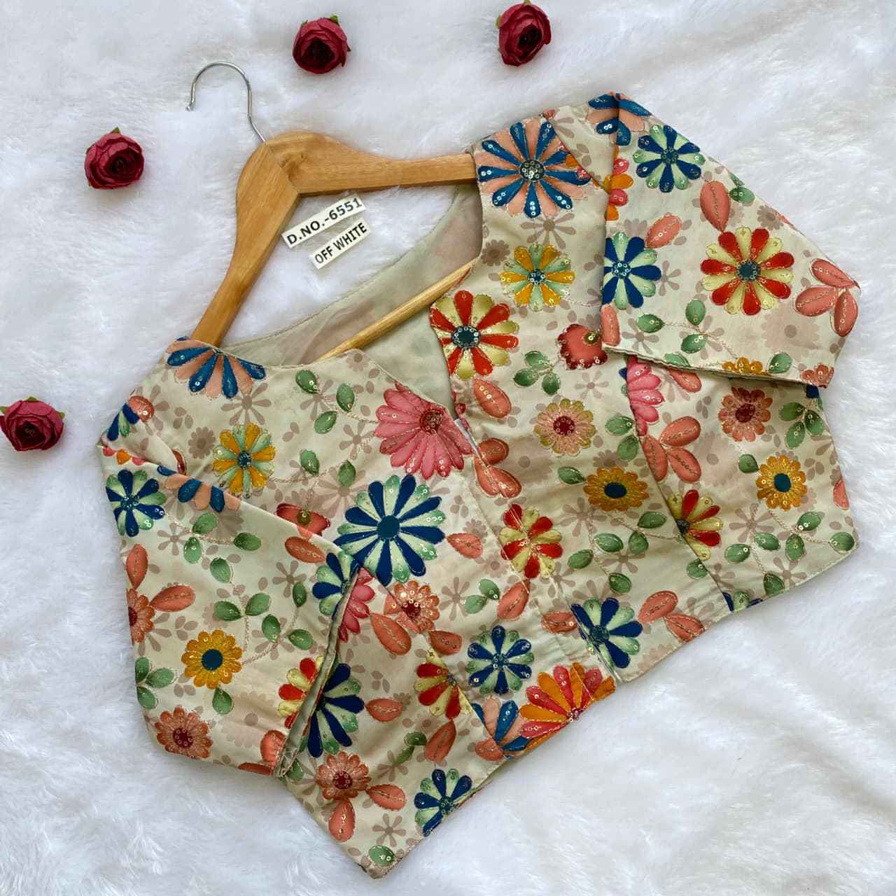 Buy Silk Position Fancy Embroidery Blouse in Wholesale Market – BlouseLine BL 6551