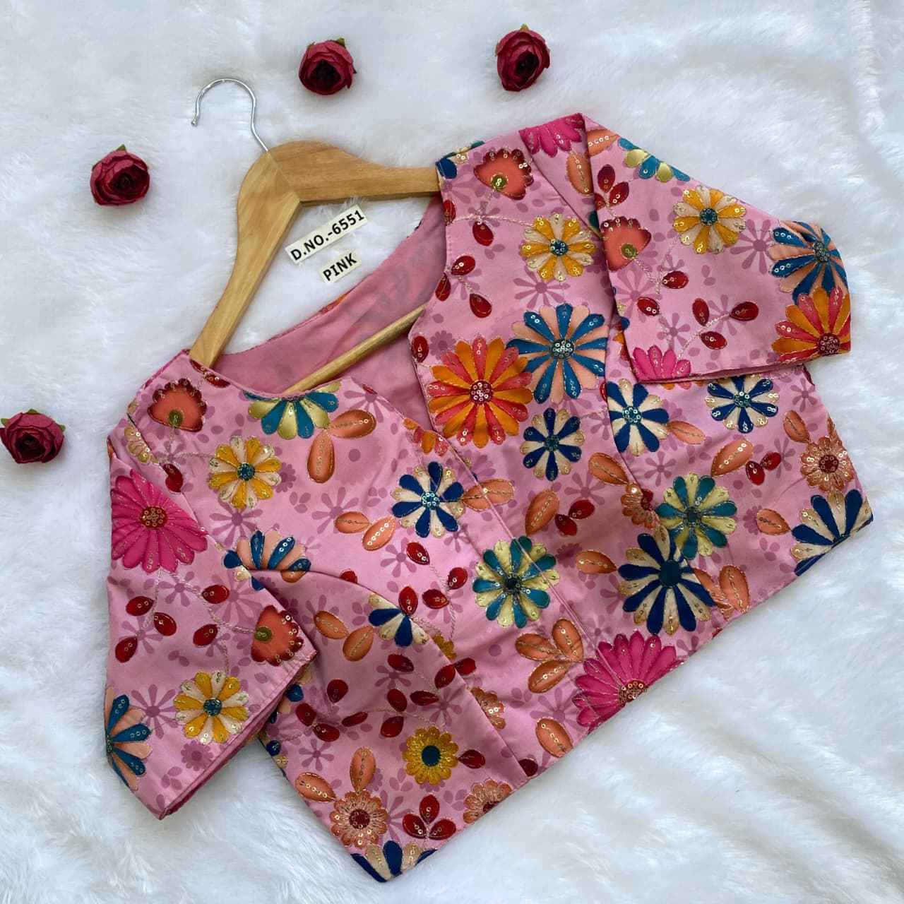 Buy Silk Position Fancy Embroidery Blouse in Wholesale Market – BlouseLine BL 6551