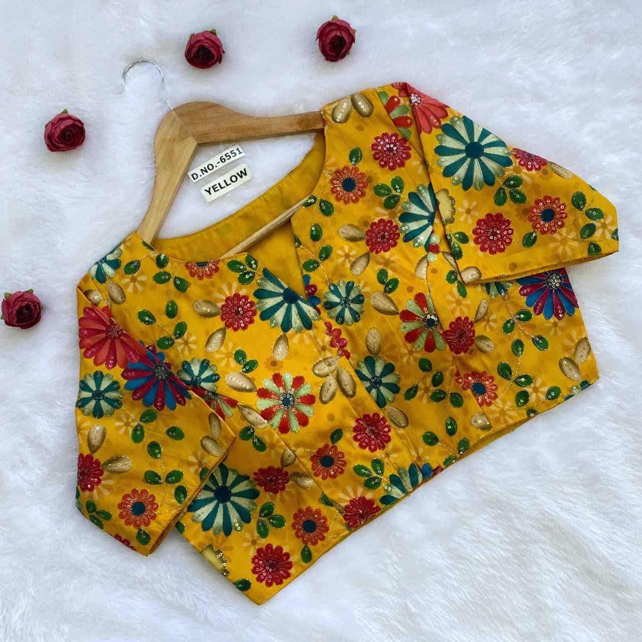 Buy Silk Position Fancy Embroidery Blouse in Wholesale Market – BlouseLine BL 6551