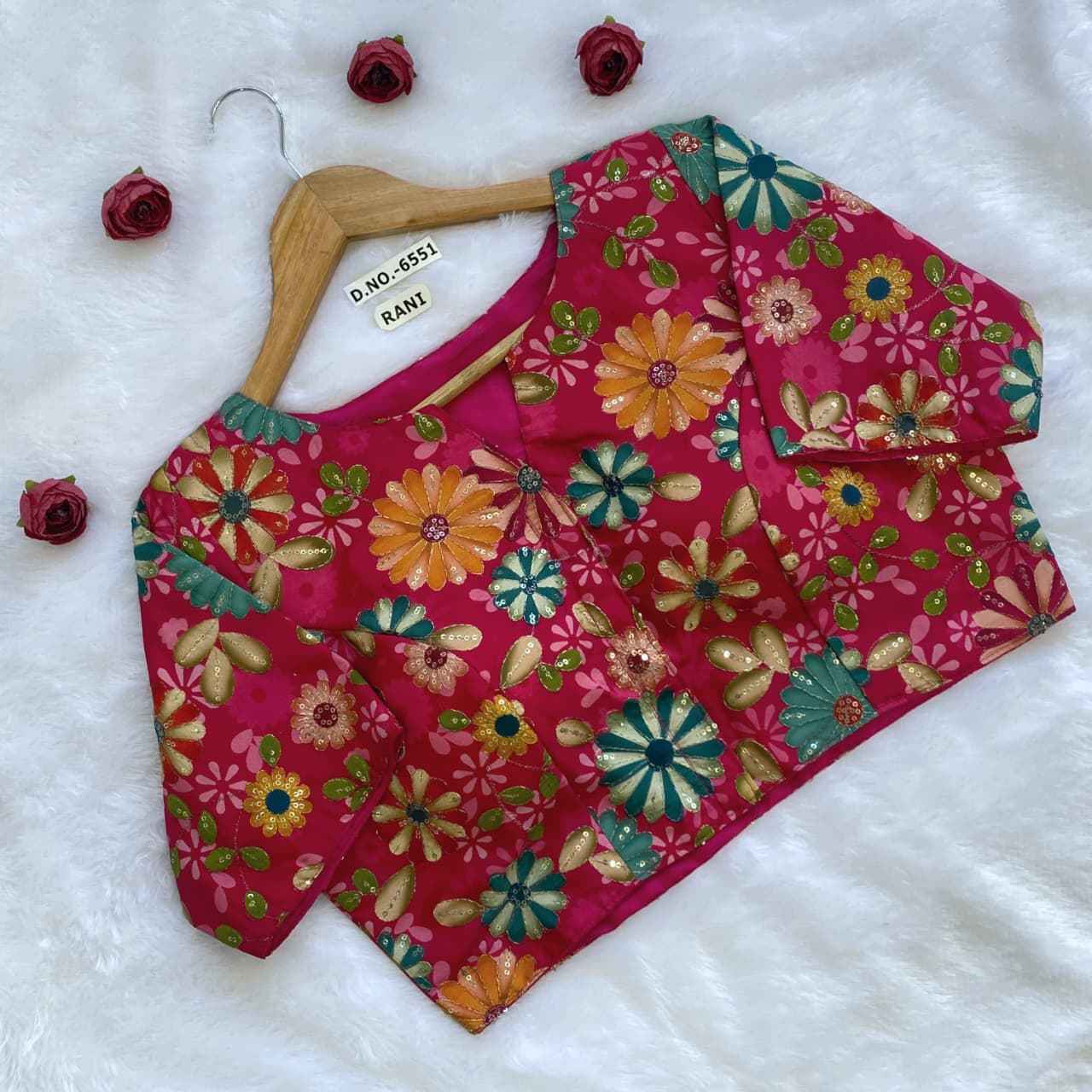 Buy Silk Position Fancy Embroidery Blouse in Wholesale Market – BlouseLine BL 6551