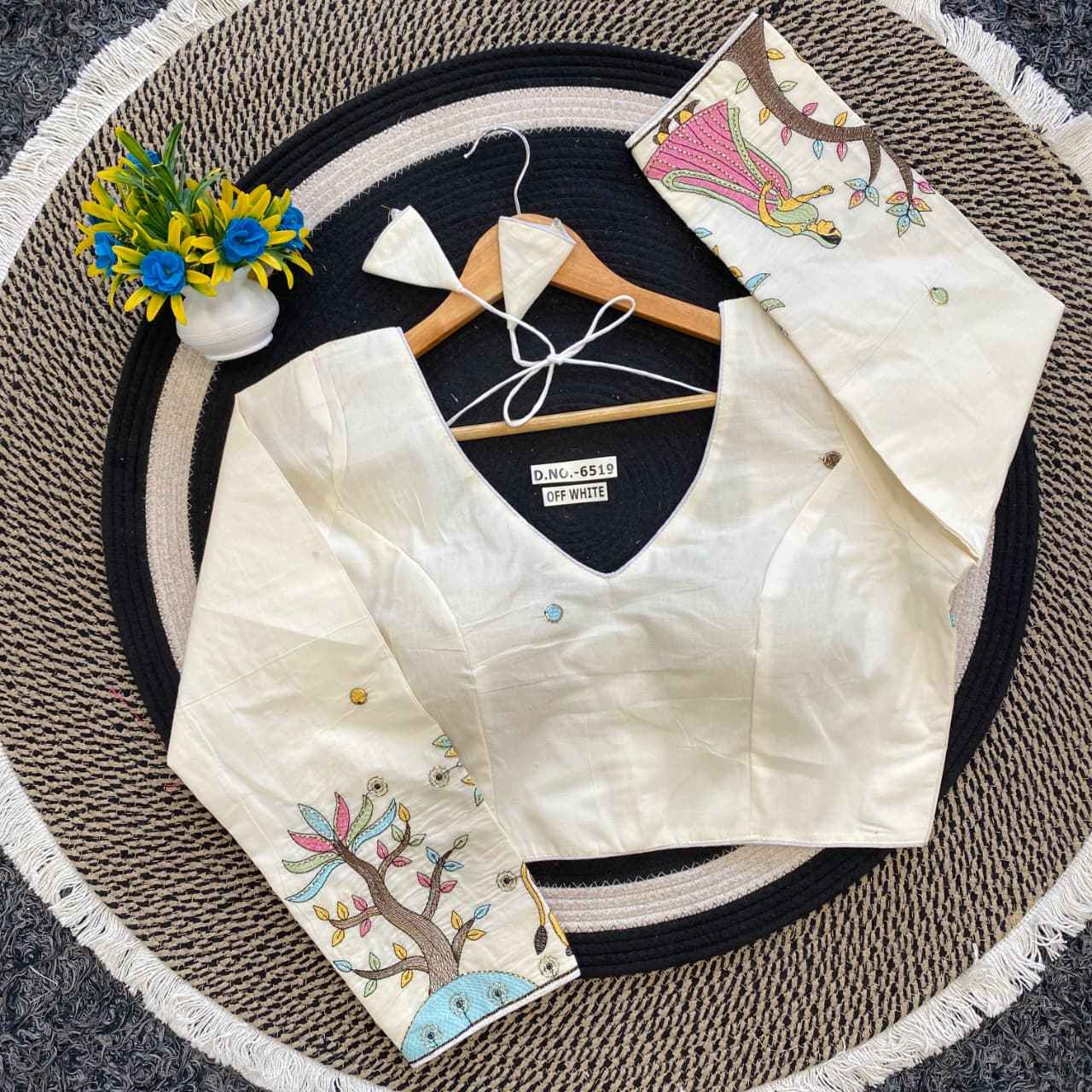 Buy Embroidery Khadi Blouse Near Me – BlouseLine BL 6519