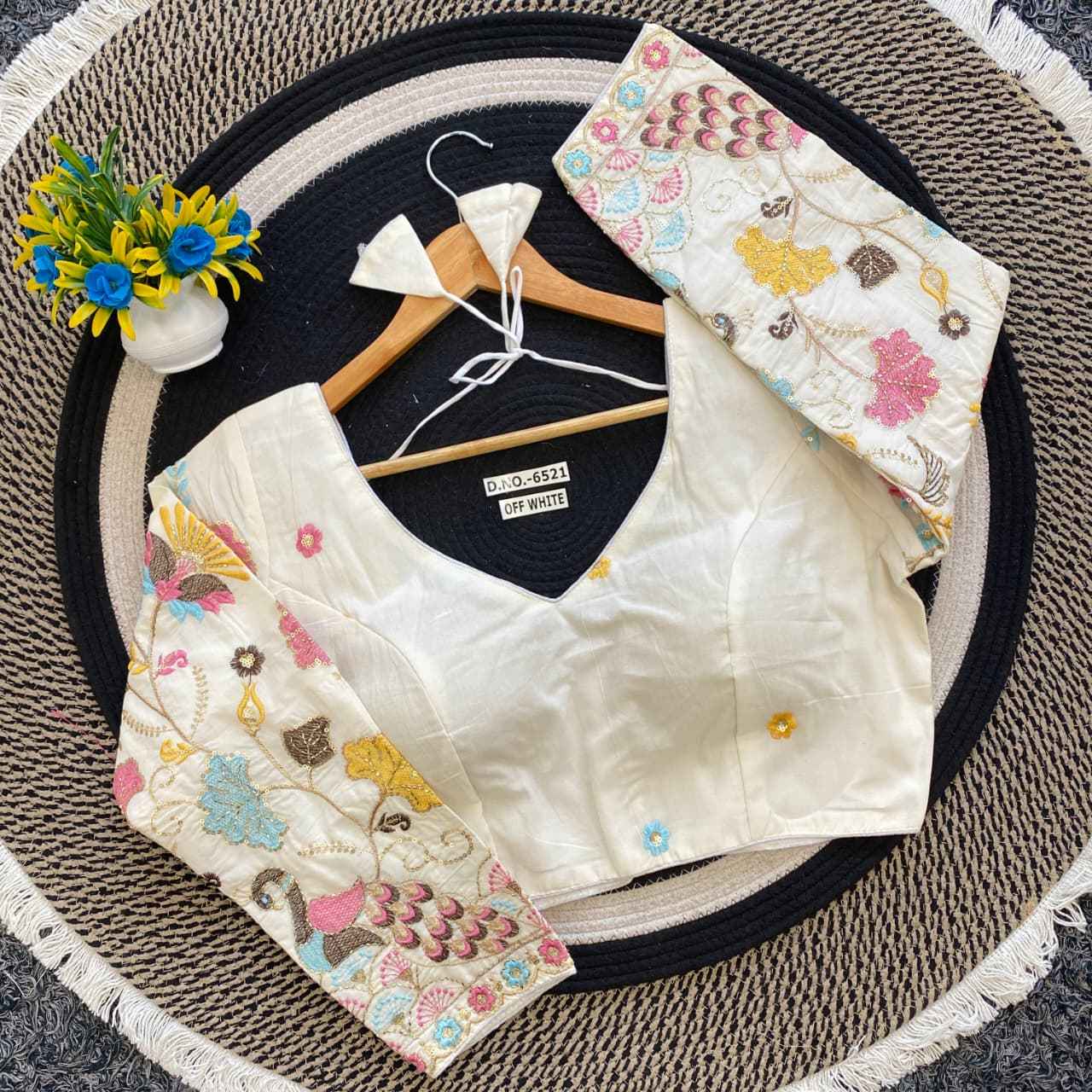 Buy Embroidery Khadi Blouse Online – BlouseLine BL 6521