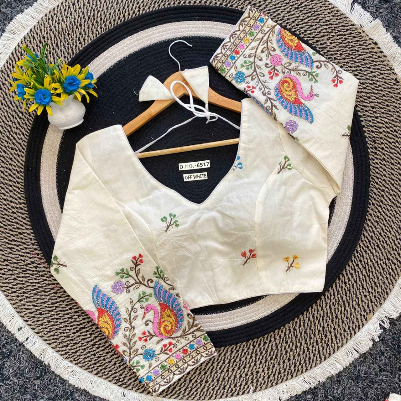 Buy Embroidery Khadi Blouse Direct Factory – BlouseLine BL 6517