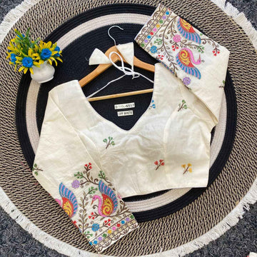 Buy Embroidery Khadi Blouse Direct Factory – BlouseLine BL 6517