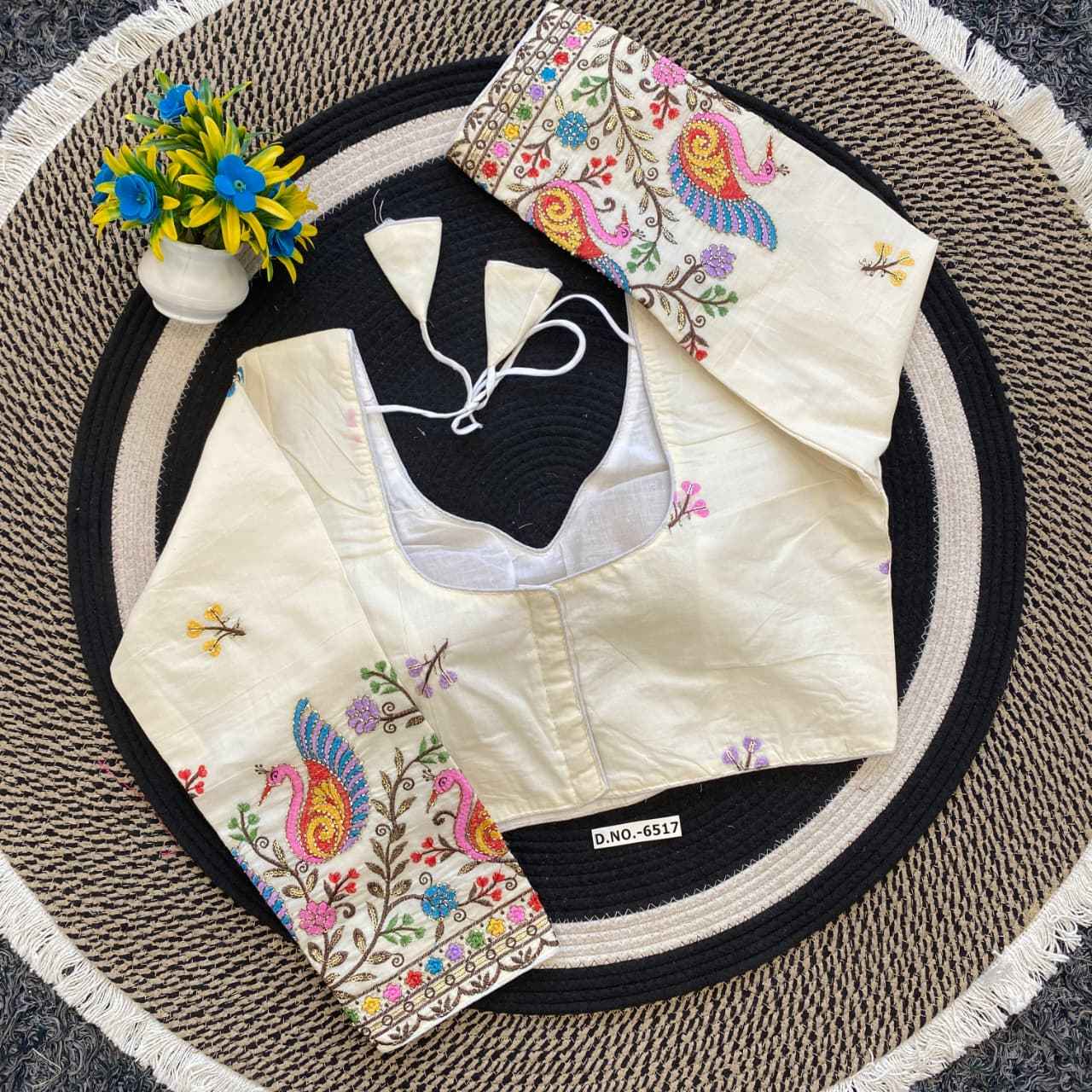 Buy Embroidery Khadi Blouse Direct Factory – BlouseLine BL 6517