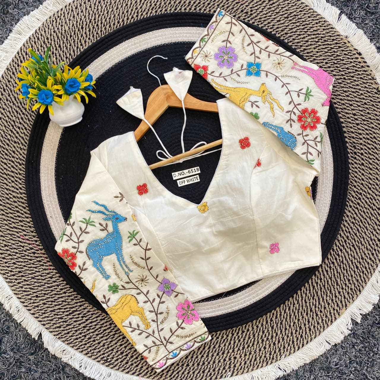 Khadi Embroidery Blouses Online for Women – BlouseLine BL 6518