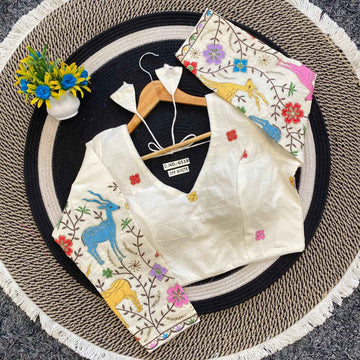 Khadi Embroidery Blouses Online for Women – BlouseLine BL 6518