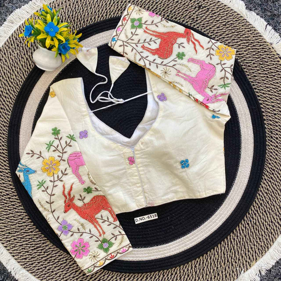 Khadi Embroidery Blouses Online for Women – BlouseLine BL 6518