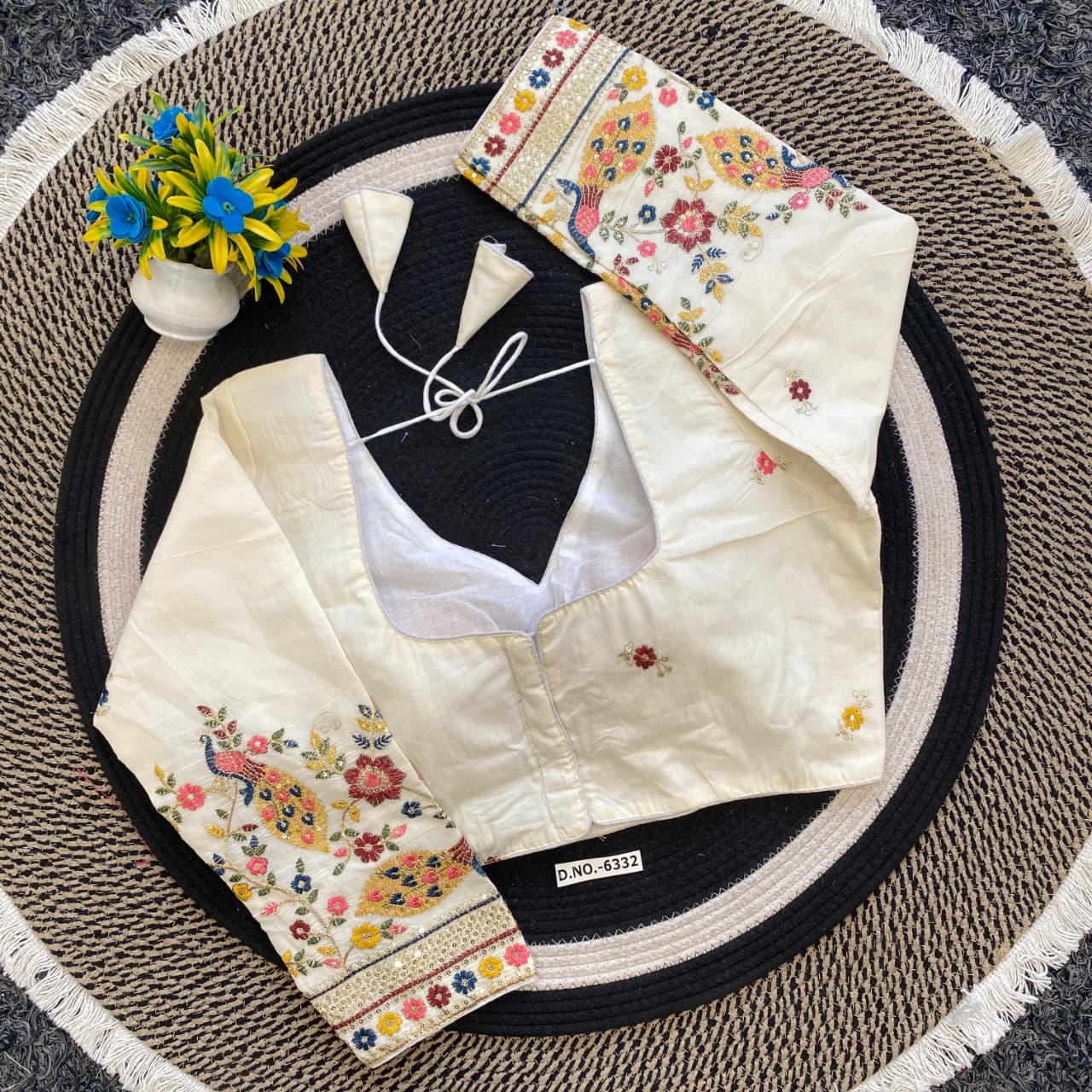 Latest Collection Embroidery Khadi Blouses in Surat | BlouseLine BL 6332