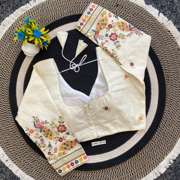 Latest Collection Embroidery Khadi Blouses in Surat | BlouseLine BL 6332