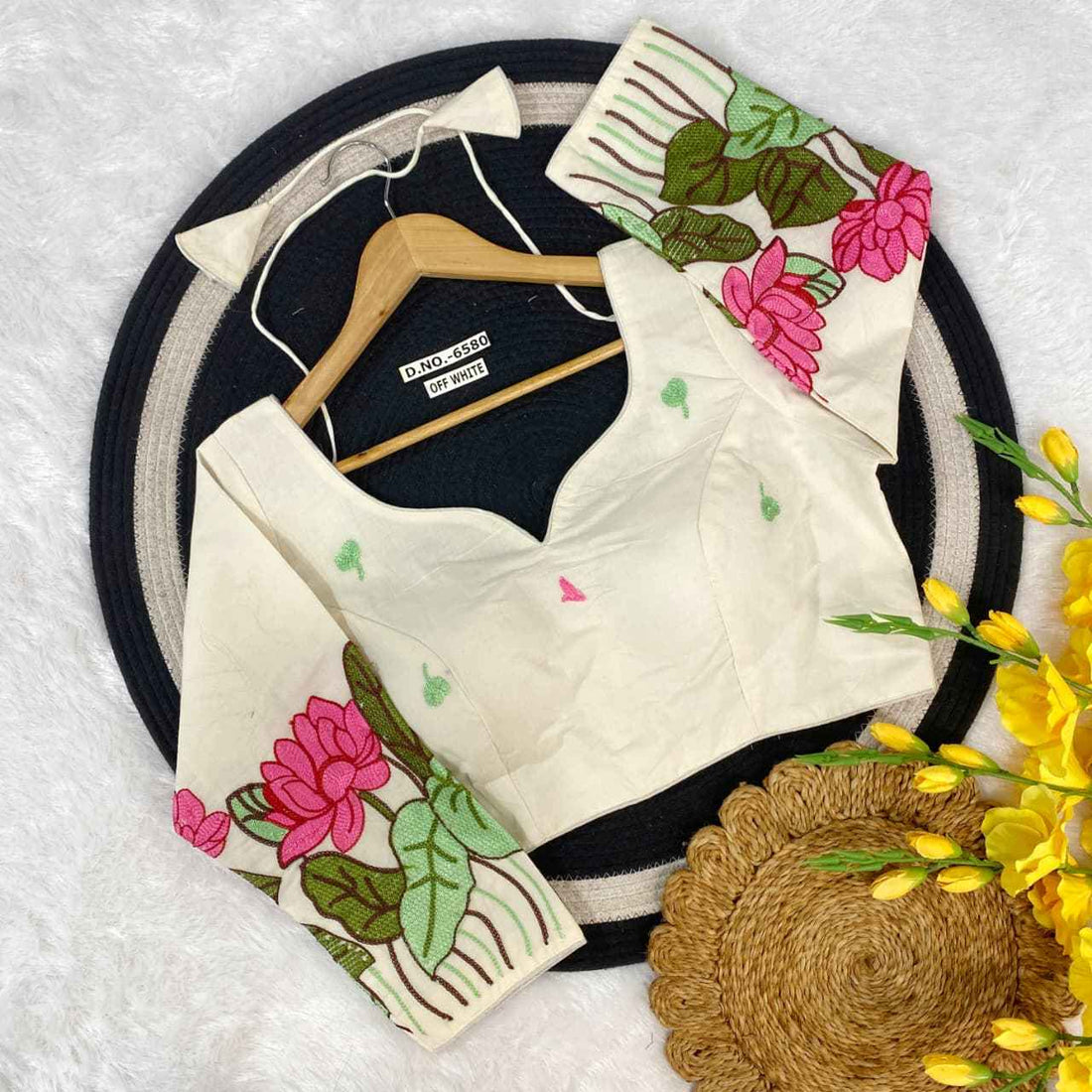 Buy Trendy Khadi Cotton Embroidery Blouse for Women – BlouseLine Surat BL 6580