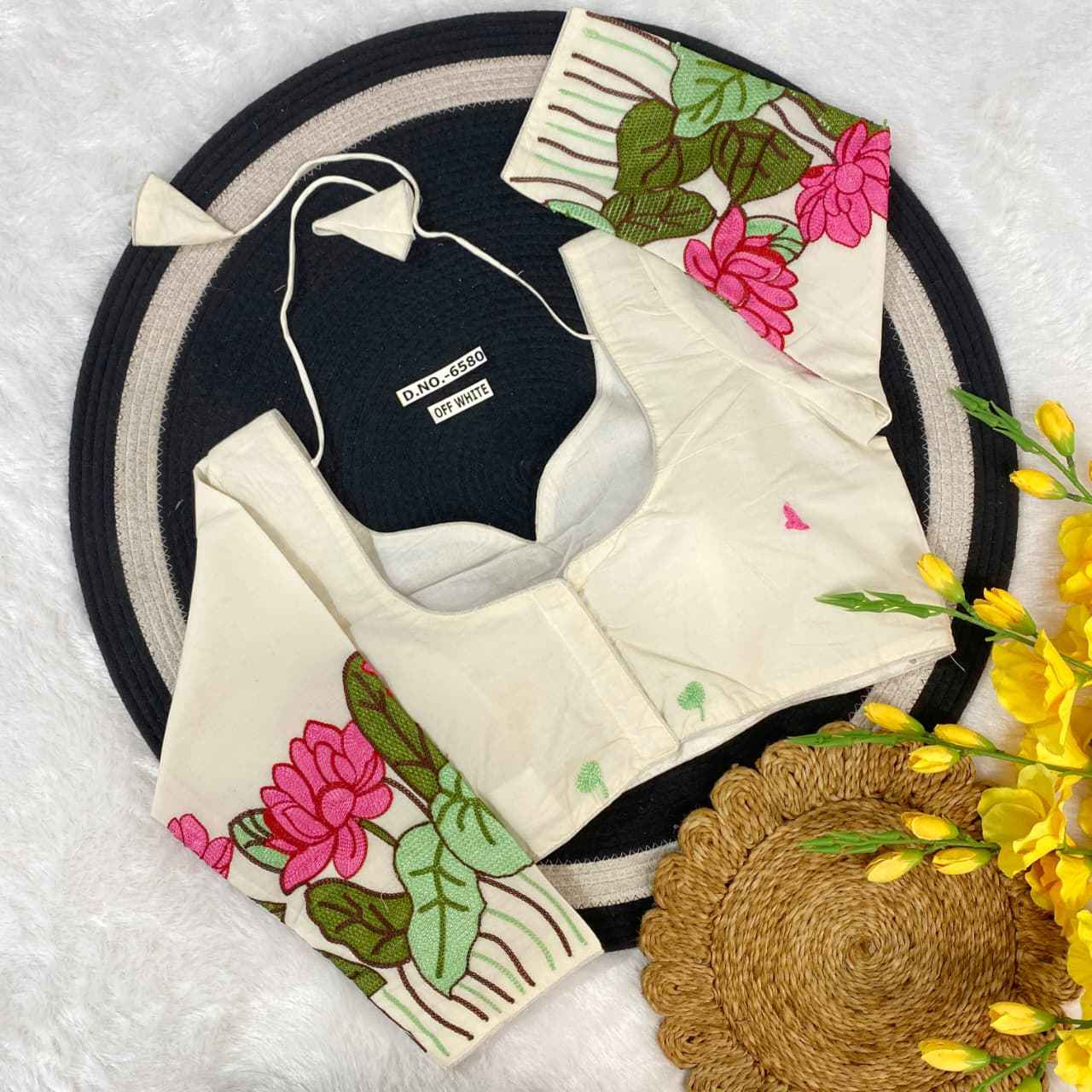 Buy Trendy Khadi Cotton Embroidery Blouse for Women – BlouseLine Surat BL 6580