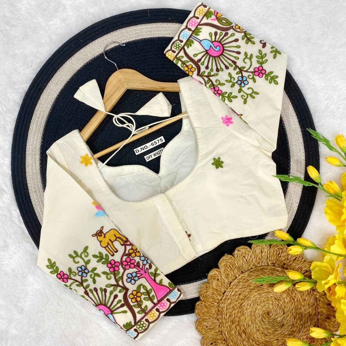 Khadi Cotton Embroidery Blouse Wholesale Market Surat – BlouseLine BL 6575