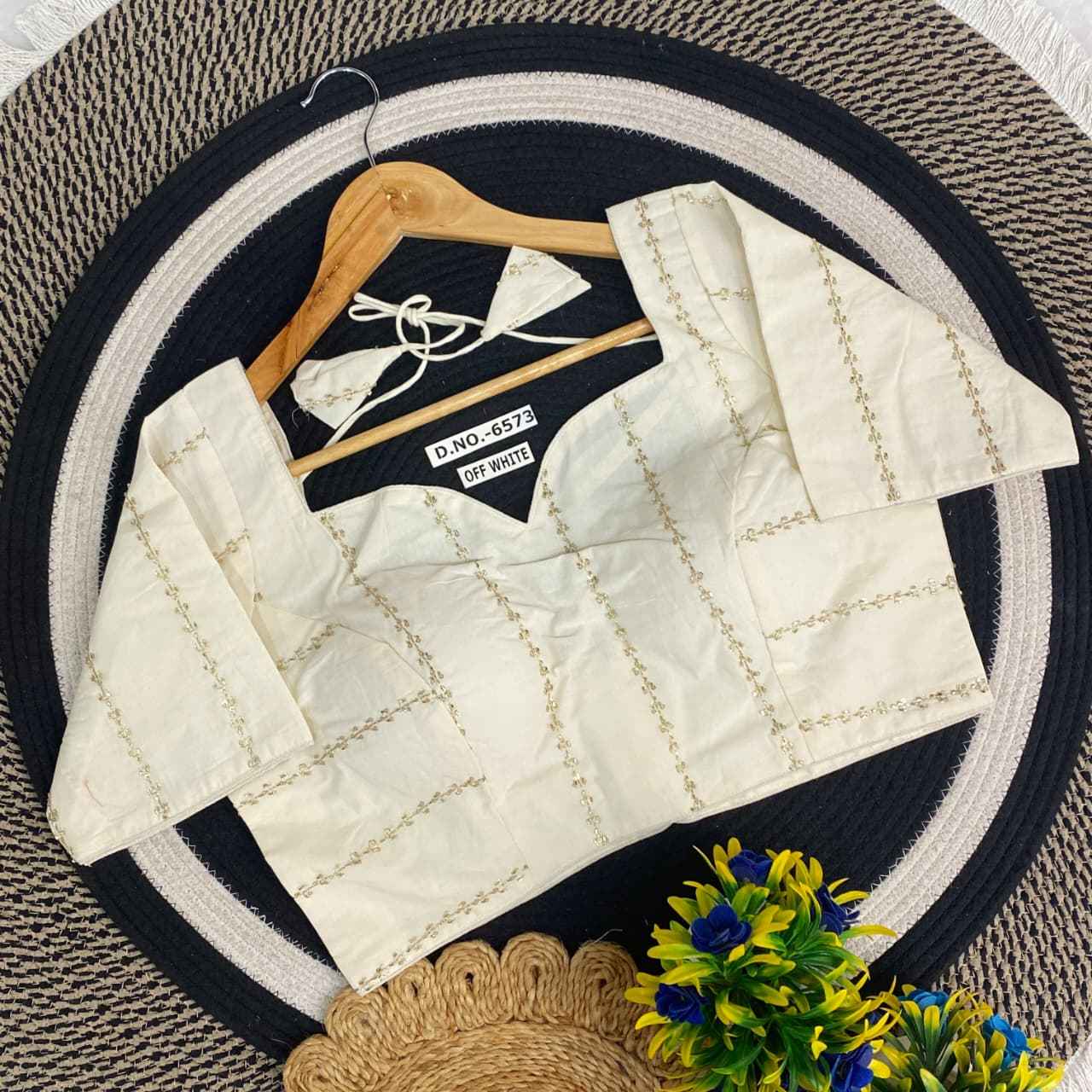 Latest Khadi Embroidery Blouse Wholesaler – BlouseLine BL 6573