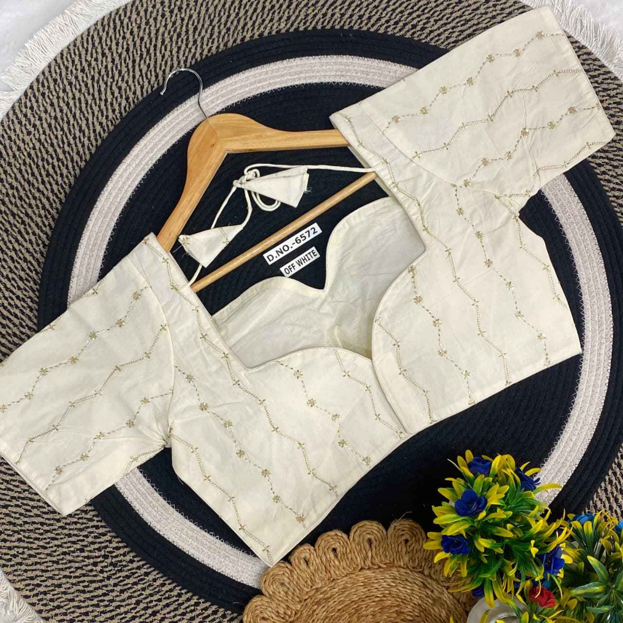 Khadi Embroidery Blouse for Bulk Buyers India – BlouseLine BL 6572