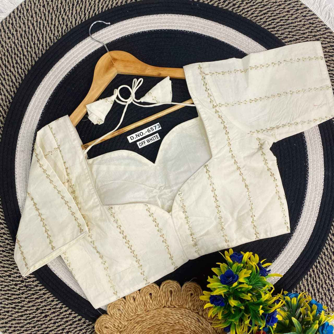 Latest Khadi Embroidery Blouse Wholesaler – BlouseLine BL 6573