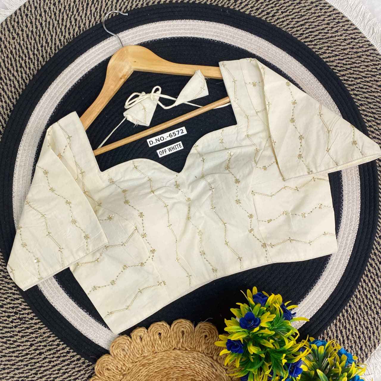 Khadi Embroidery Blouse for Bulk Buyers India – BlouseLine BL 6572