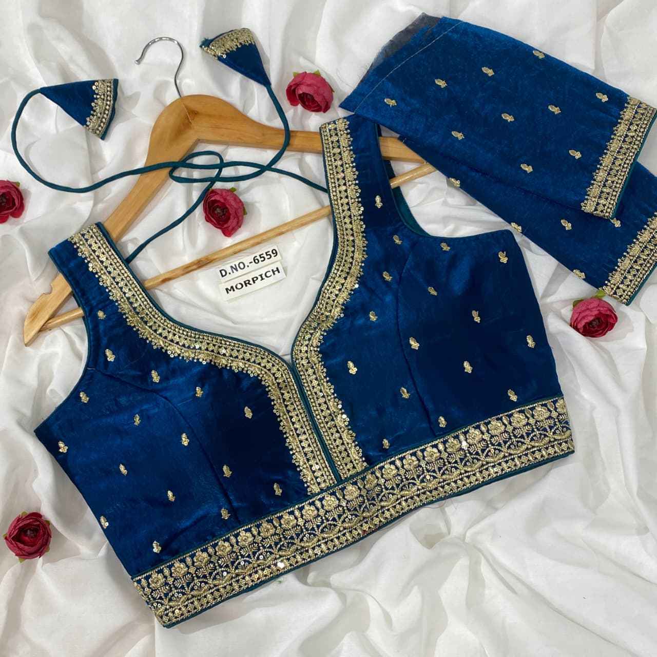 Trendy Fendy Silk Embroidery Blouse Supplier – BlouseLine BL 6559