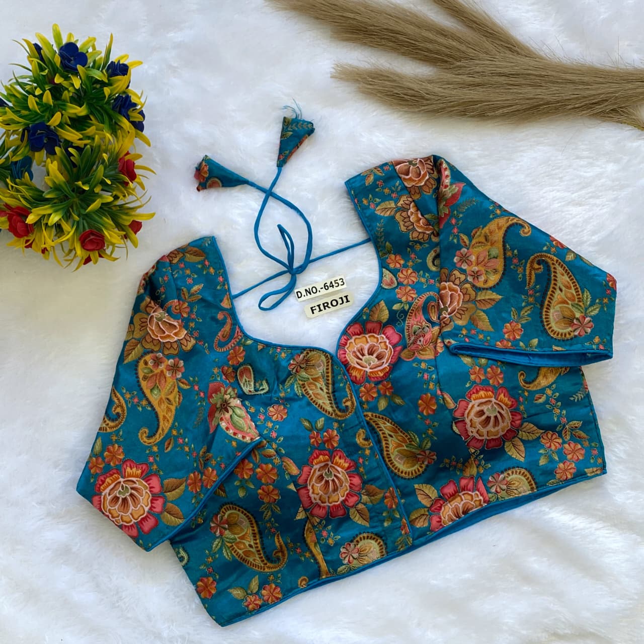 Crepe Viscose Position Print Blouse Wholesaler – BlouseLine BL 6453