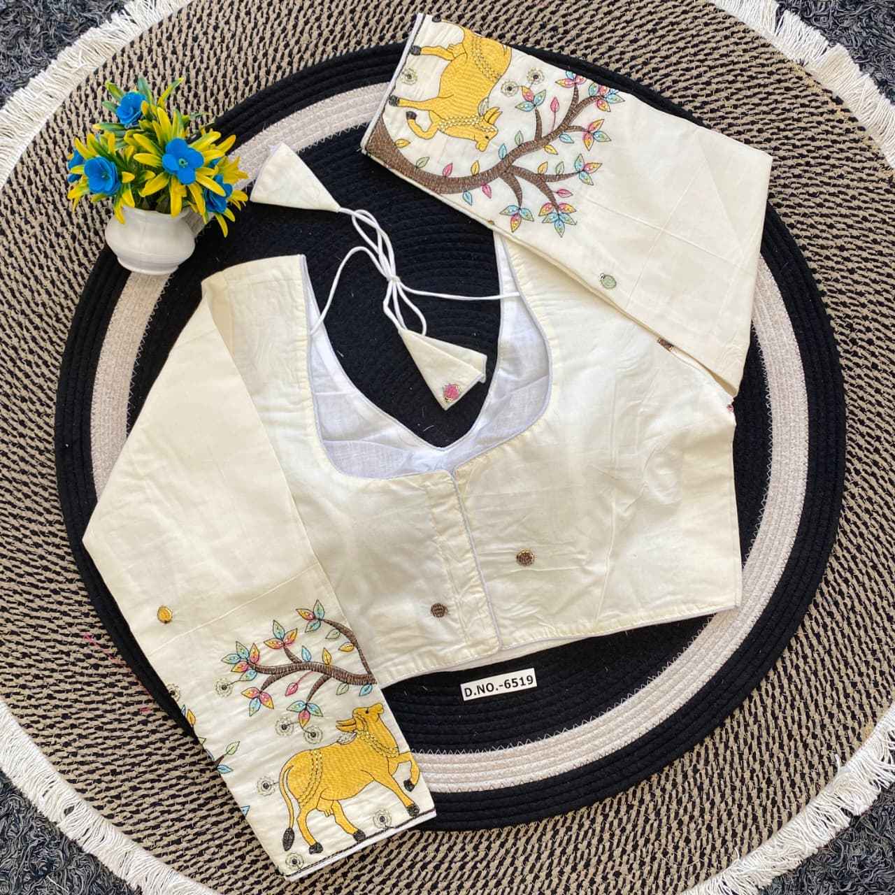 Buy Embroidery Khadi Blouse Near Me – BlouseLine BL 6519