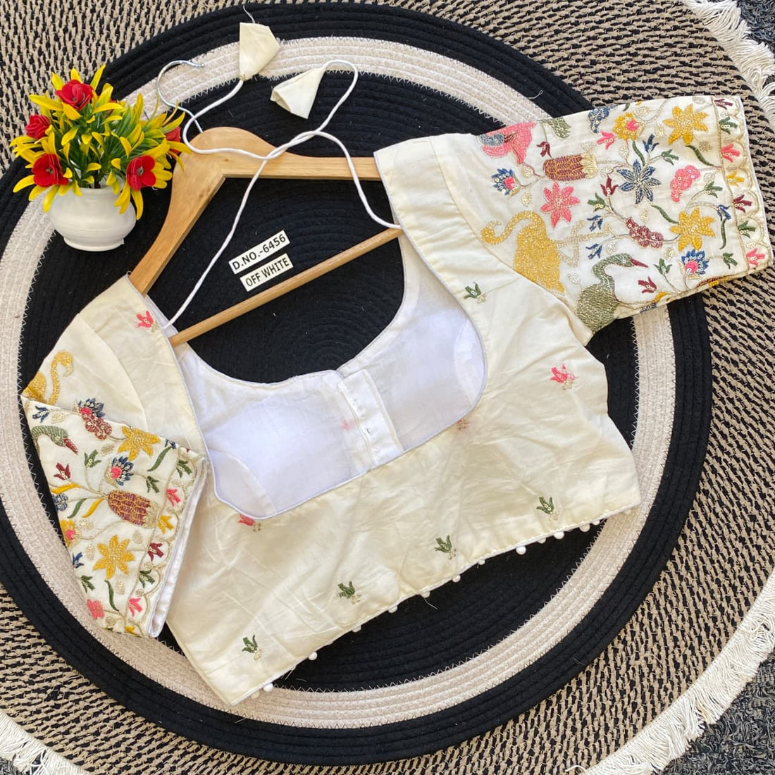 Fancy Embroidery Khadi Blouse Manufacturer in Surat BL 6456