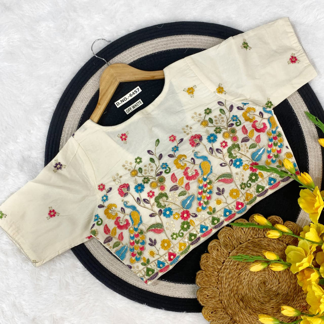 Designer Khadi Embroidery Blouse Manufacturer in Surat BL 6457