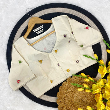 Designer Khadi Embroidery Blouse Manufacturer in Surat BL 6457