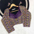 Apple Cut Natural Crepe Viscose Blouse | Sequin & Thread Zari Embroidery Blouse - BL 6584