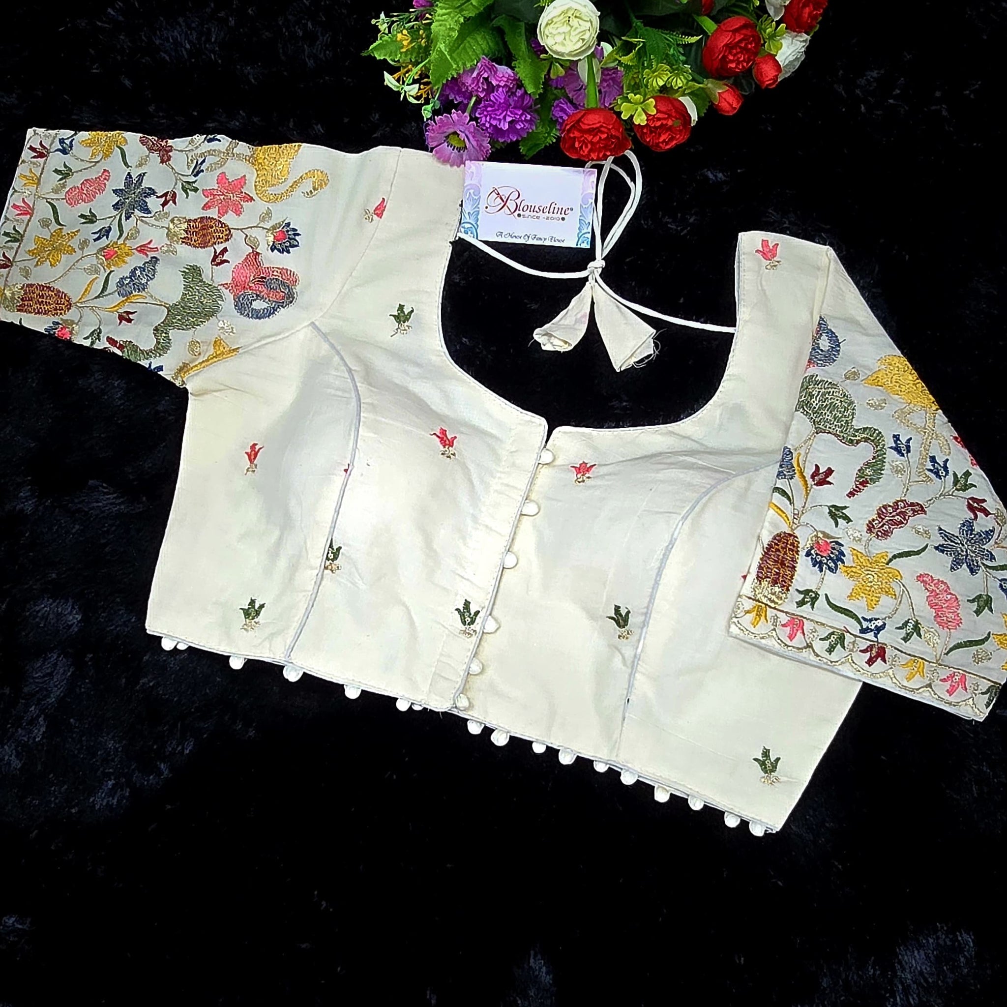 Fancy Embroidery Khadi Blouse Manufacturer in Surat