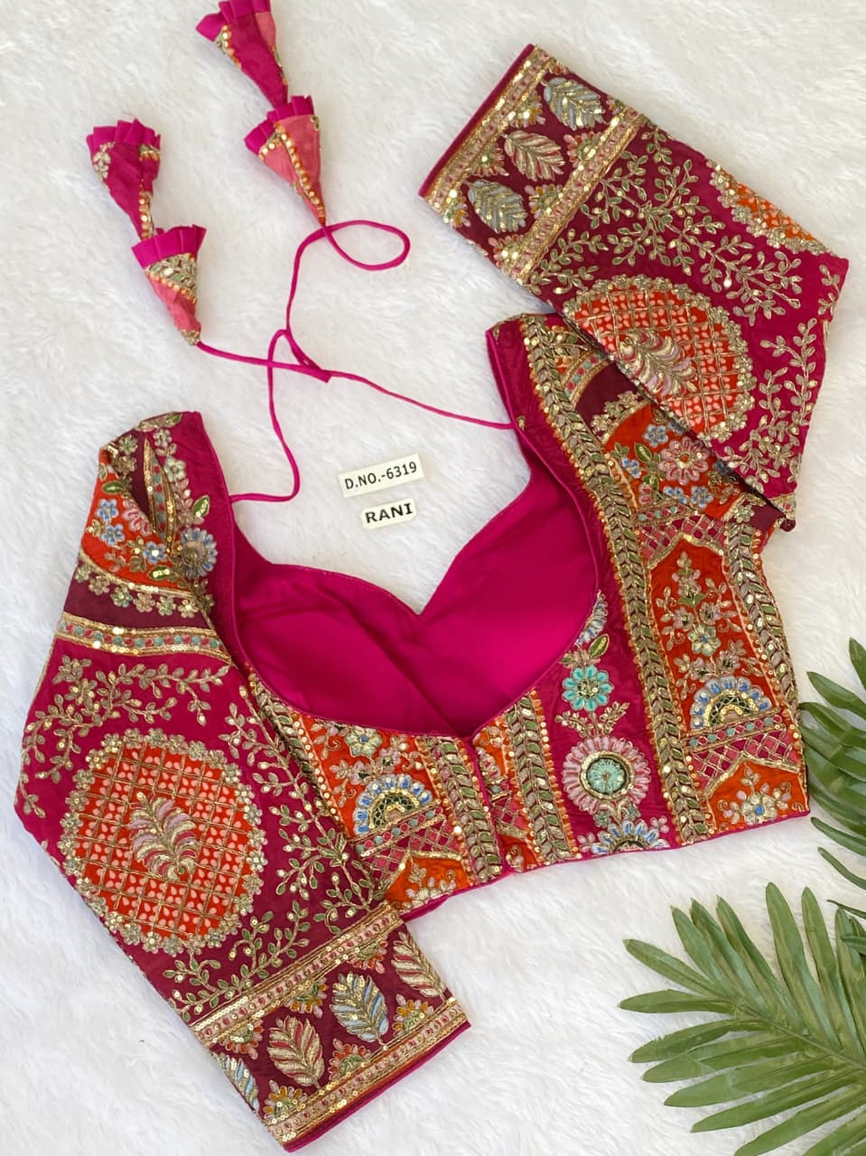 Premium Viscose Blouse with Pojisan Print and Embroidery | BlouseLine Surat BL 6319